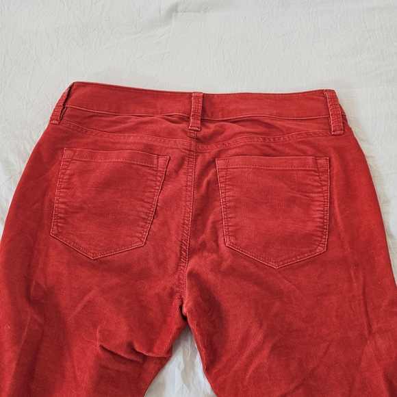 Ann Taylor LOFT Orange Red Stretch Corduroy Modern Straight Jeans US 26 / 2P - Picture 3 of 3